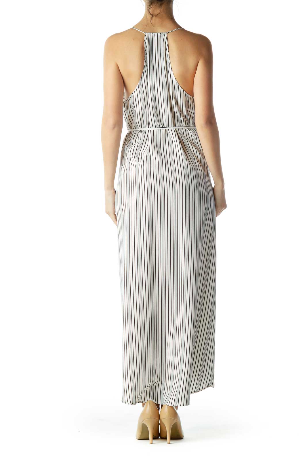 Black Cream Stripe Maxi Dress