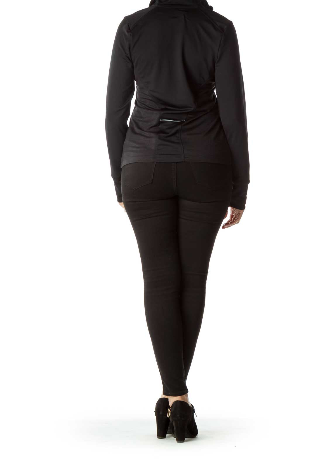 Black Half-Zip Long Sleeve Sport Top