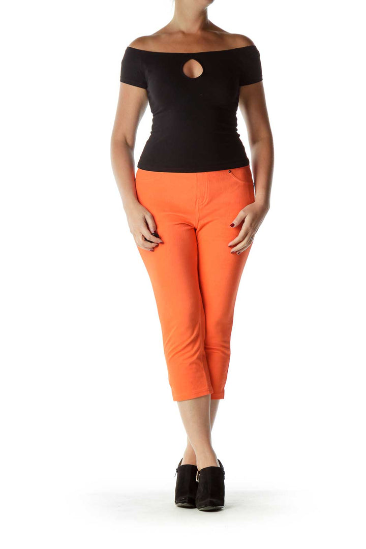 Orange Jegging Capri