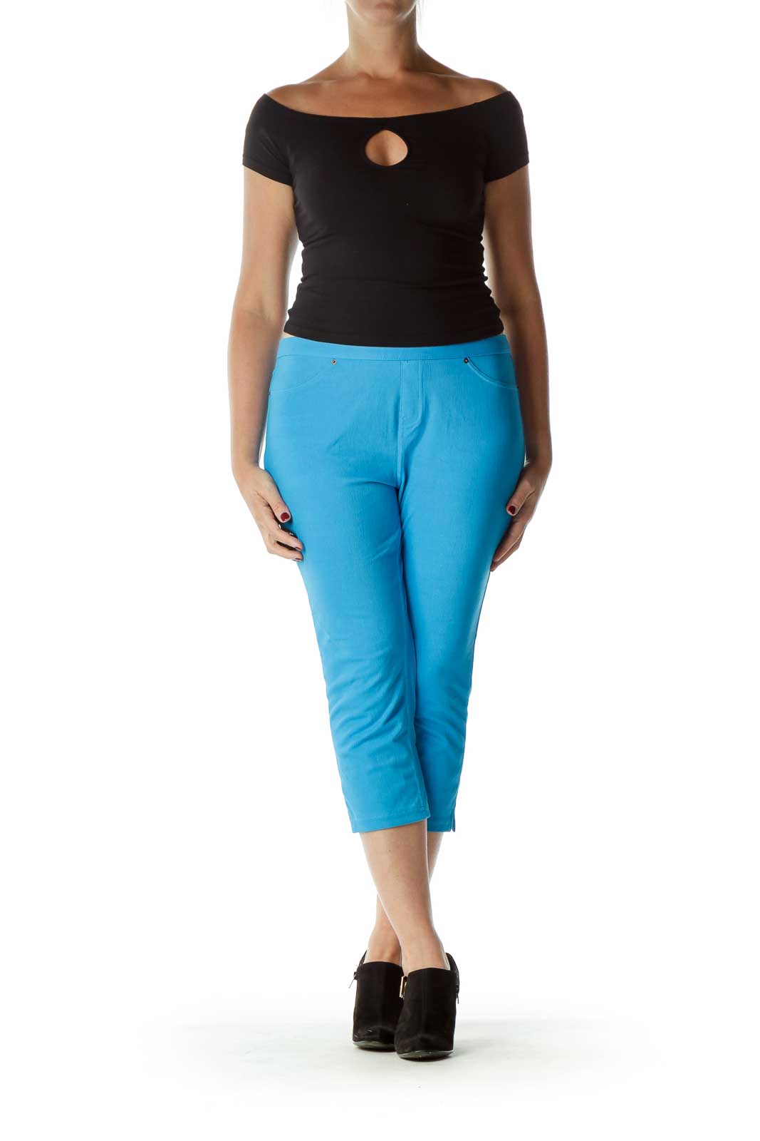 Blue Jegging Capri