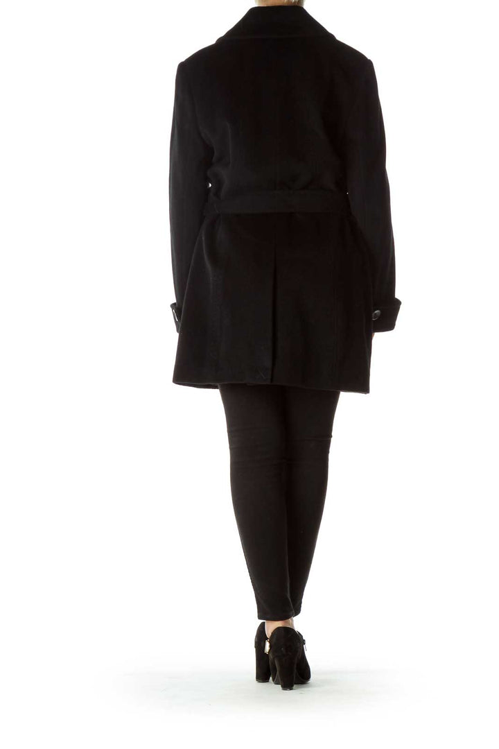 Black Wool & Angora Trench Coat