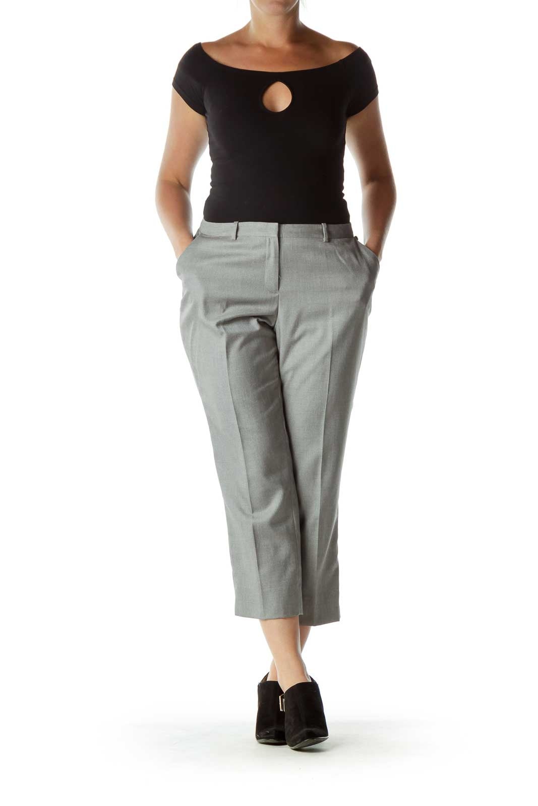 Gray Cropped Slacks