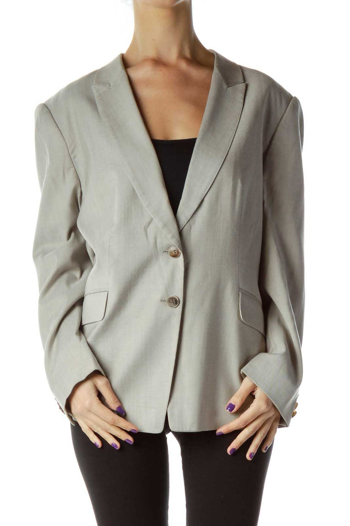 Beige Two Button Blazer