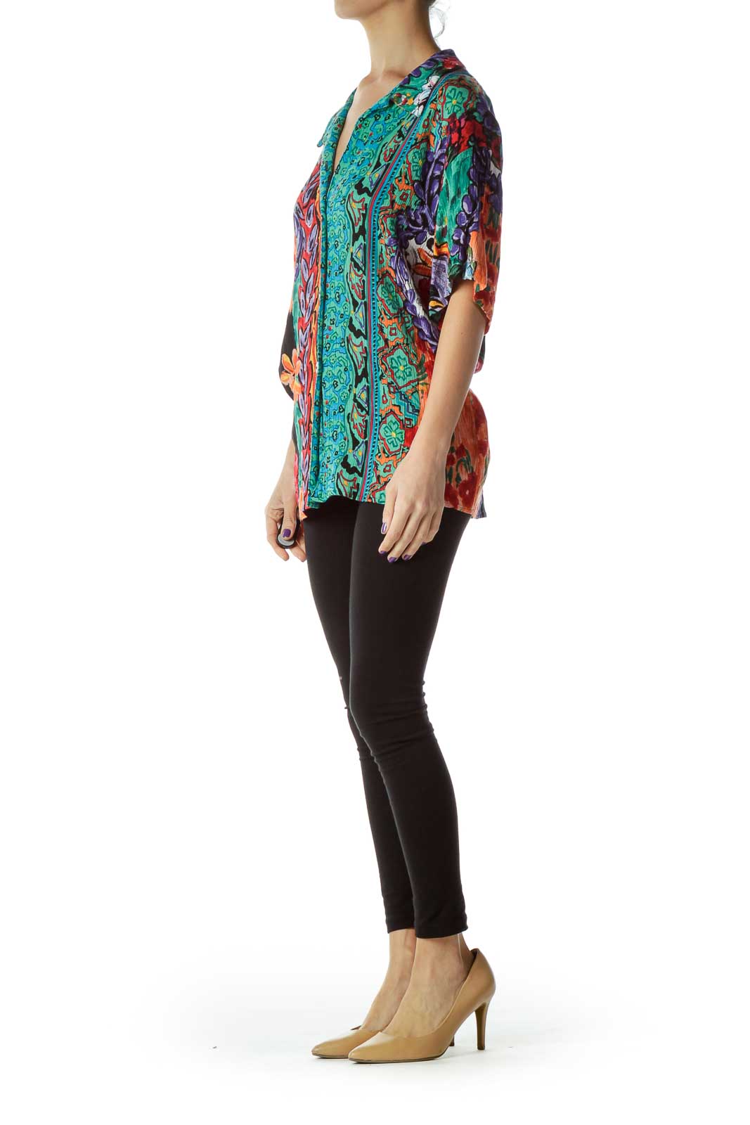 Multicolor Printed Collared Shirt