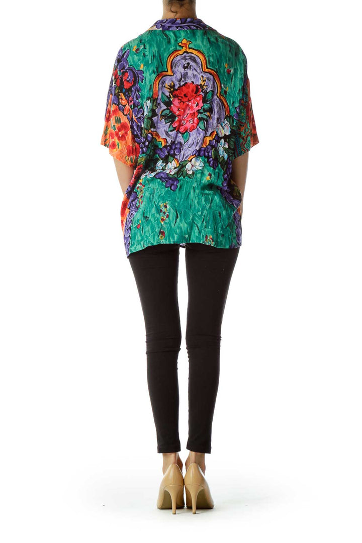 Multicolor Printed Collared Shirt