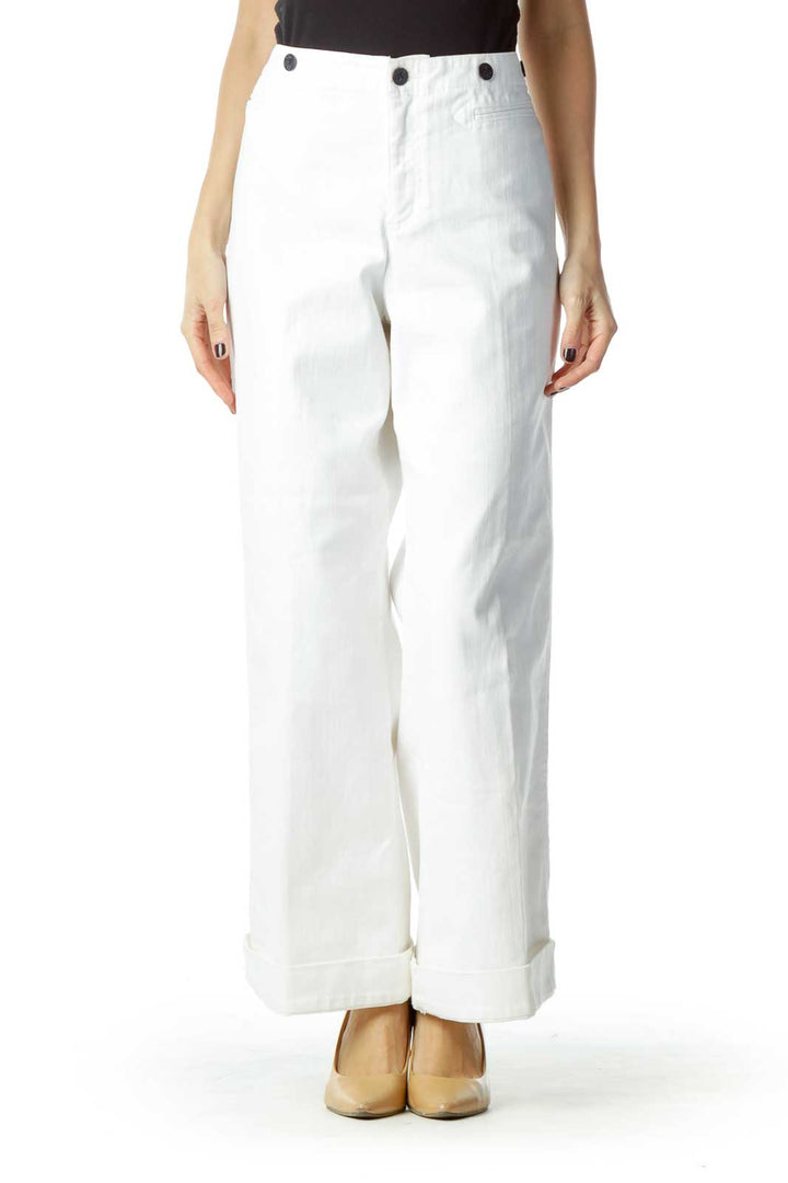 White Wide Leg Cropped Jean