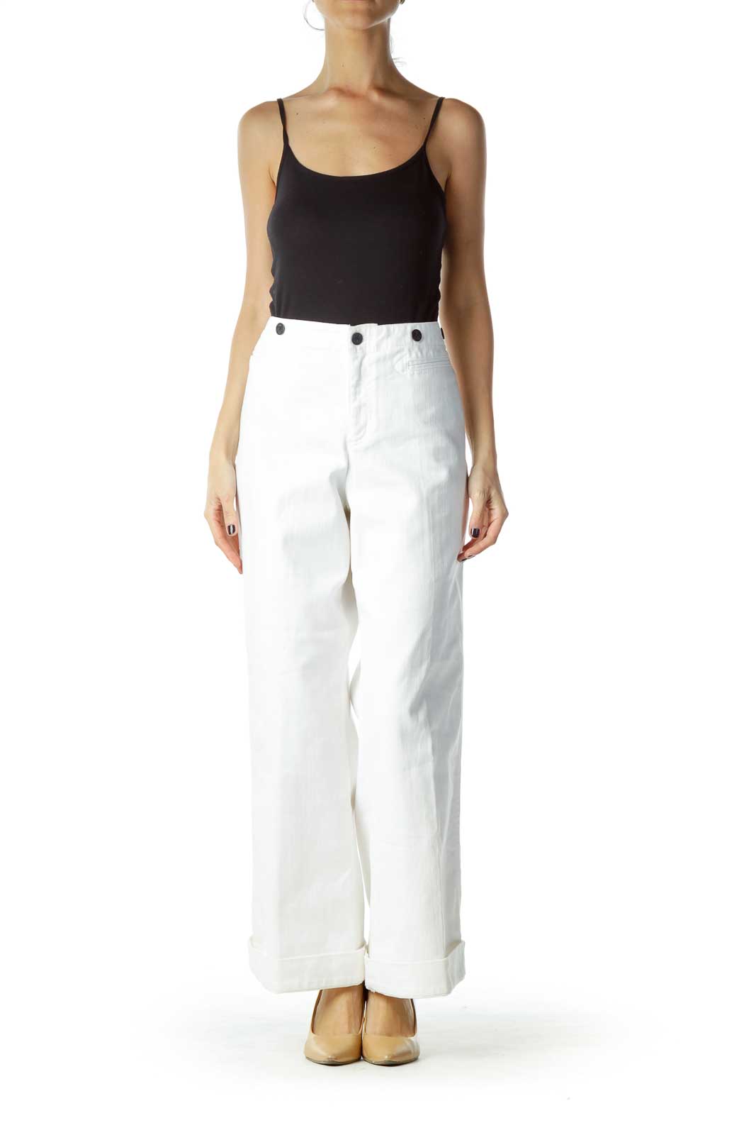 White Wide Leg Cropped Jean