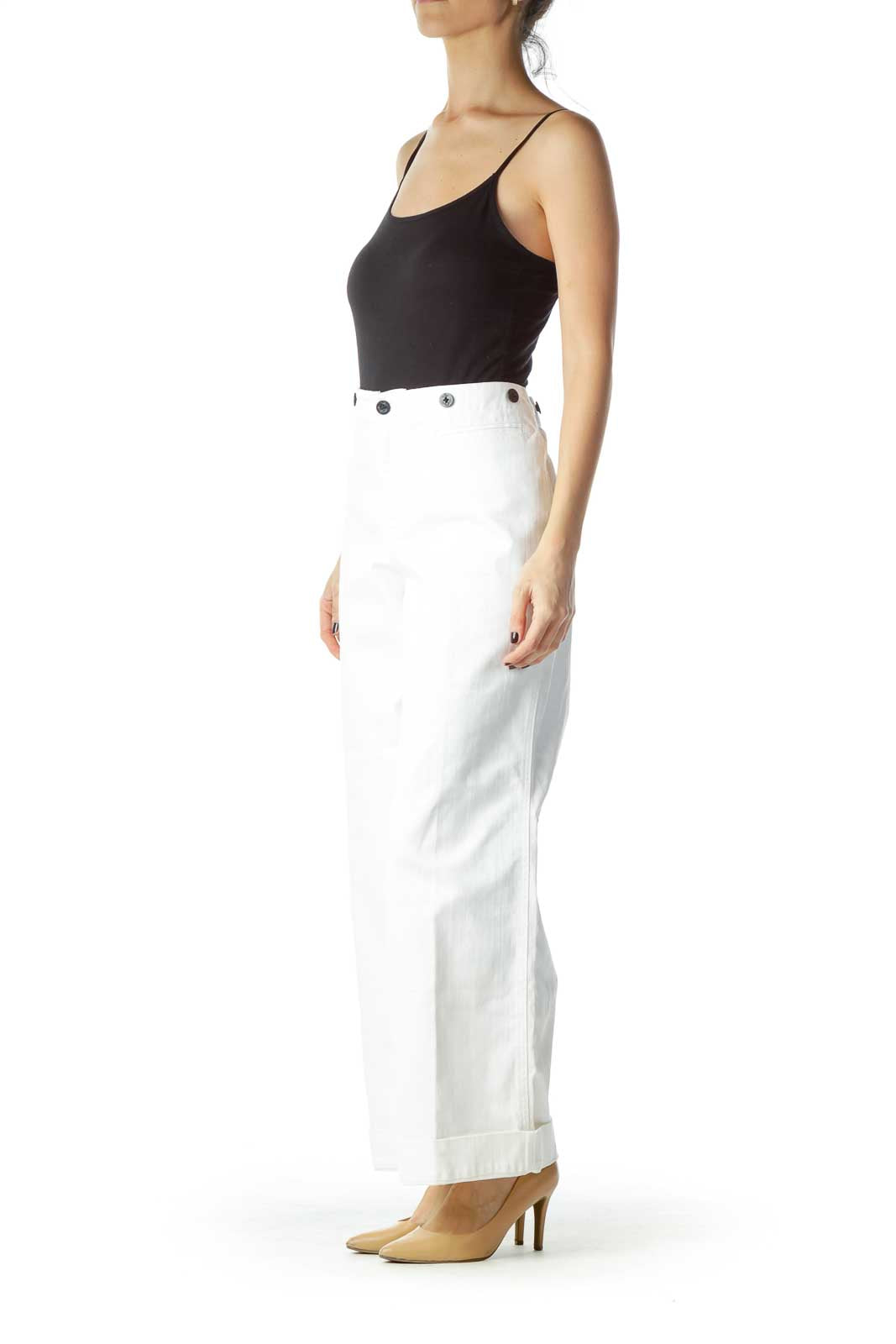 White Wide Leg Cropped Jean