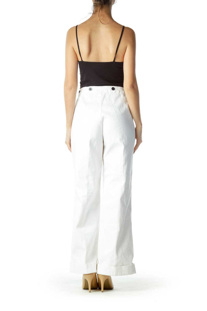 White Wide Leg Cropped Jean