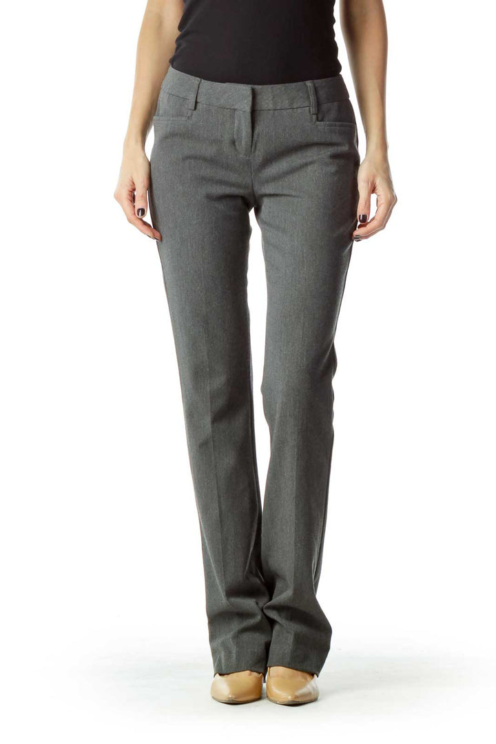 Gray Straight Leg Slacks