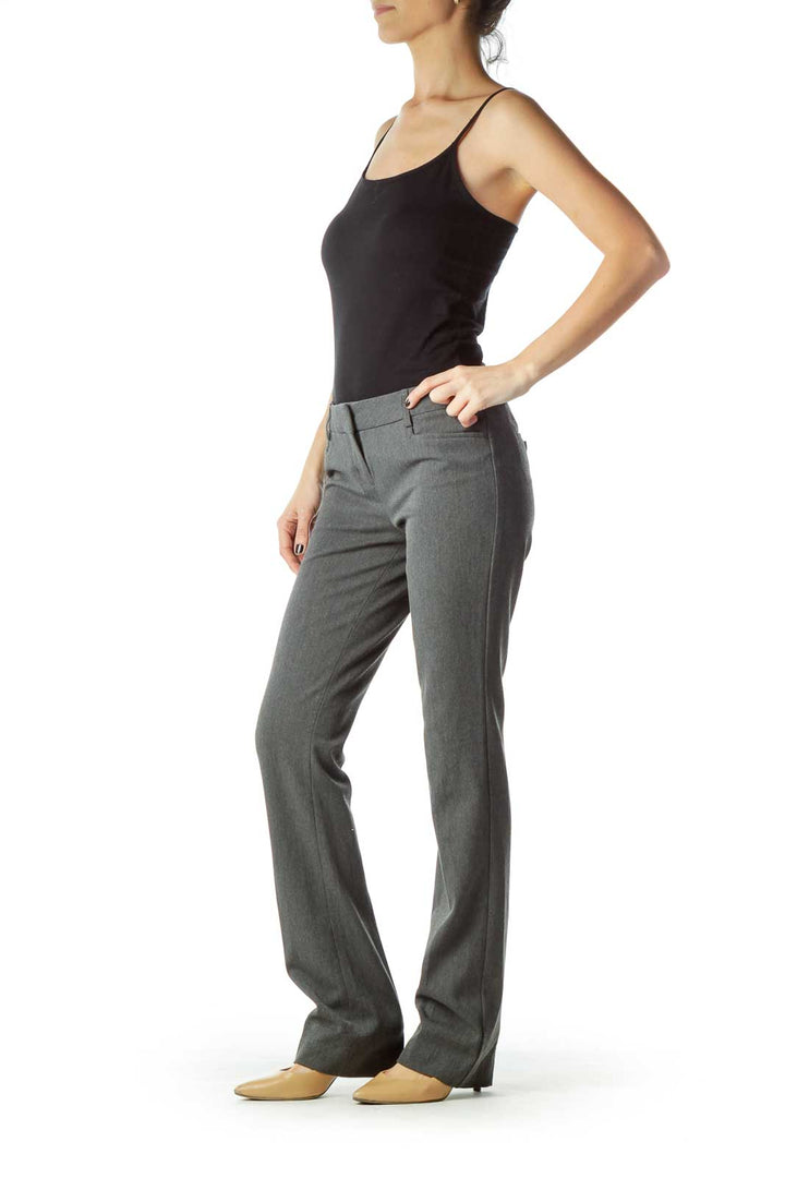 Gray Straight Leg Slacks