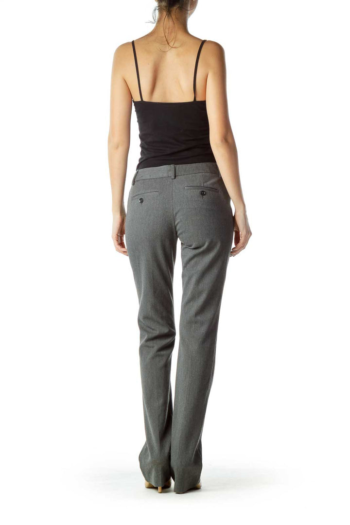 Gray Straight Leg Slacks