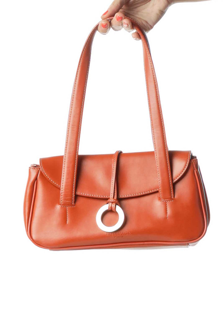 Orange Leather Shoulder Bag