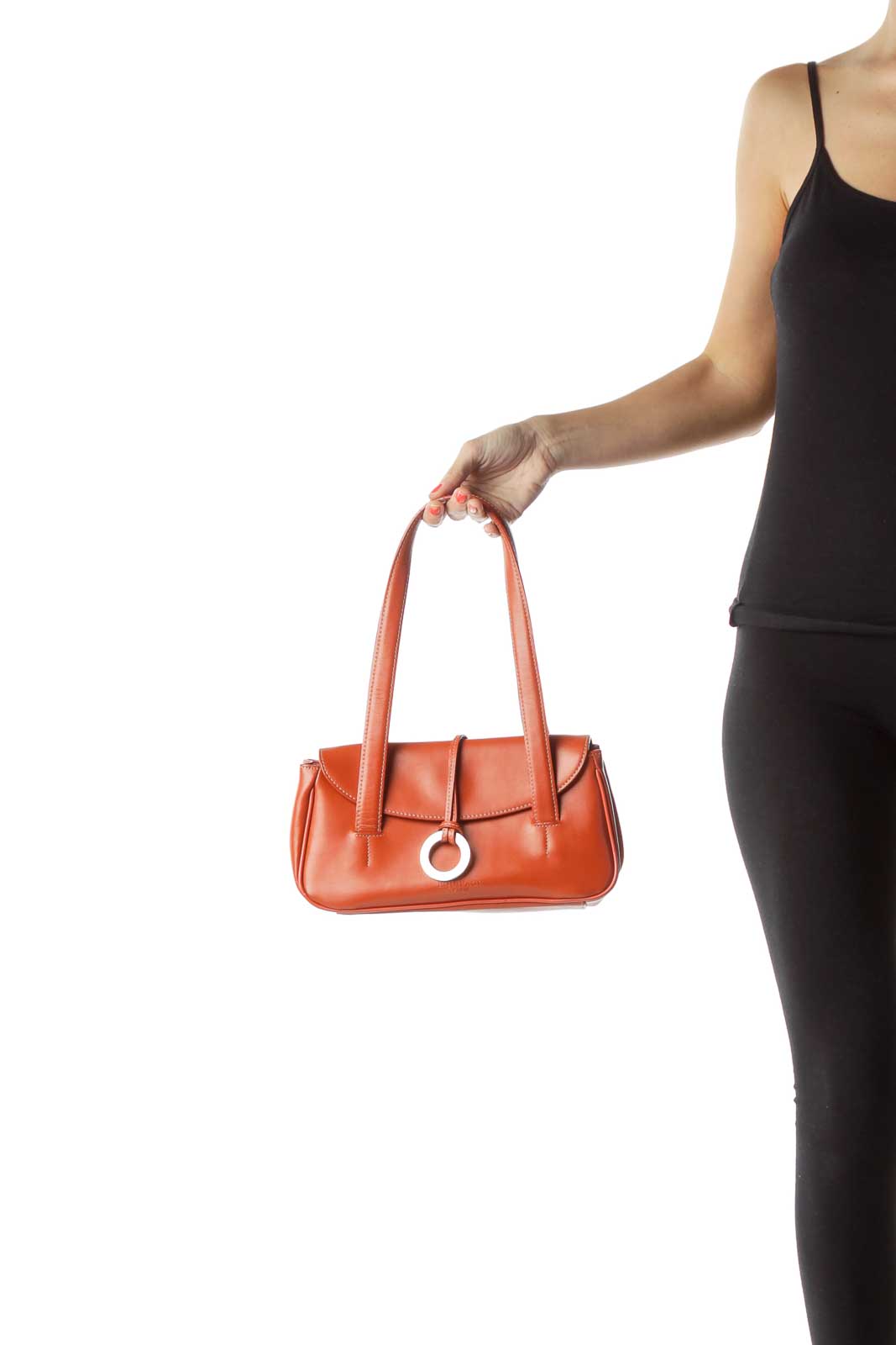 Orange Leather Shoulder Bag