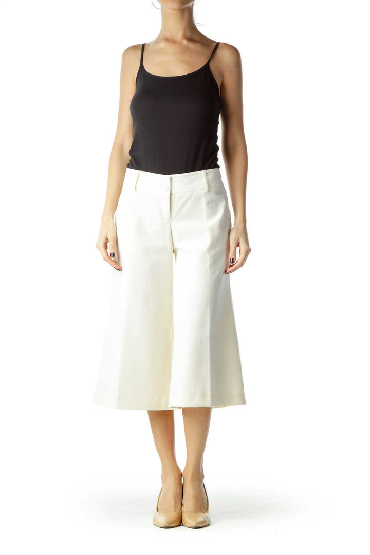 Cream Cropped Slacks