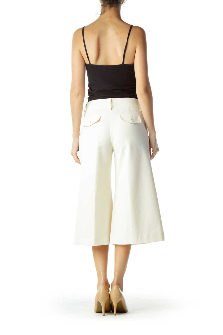 Cream Cropped Slacks