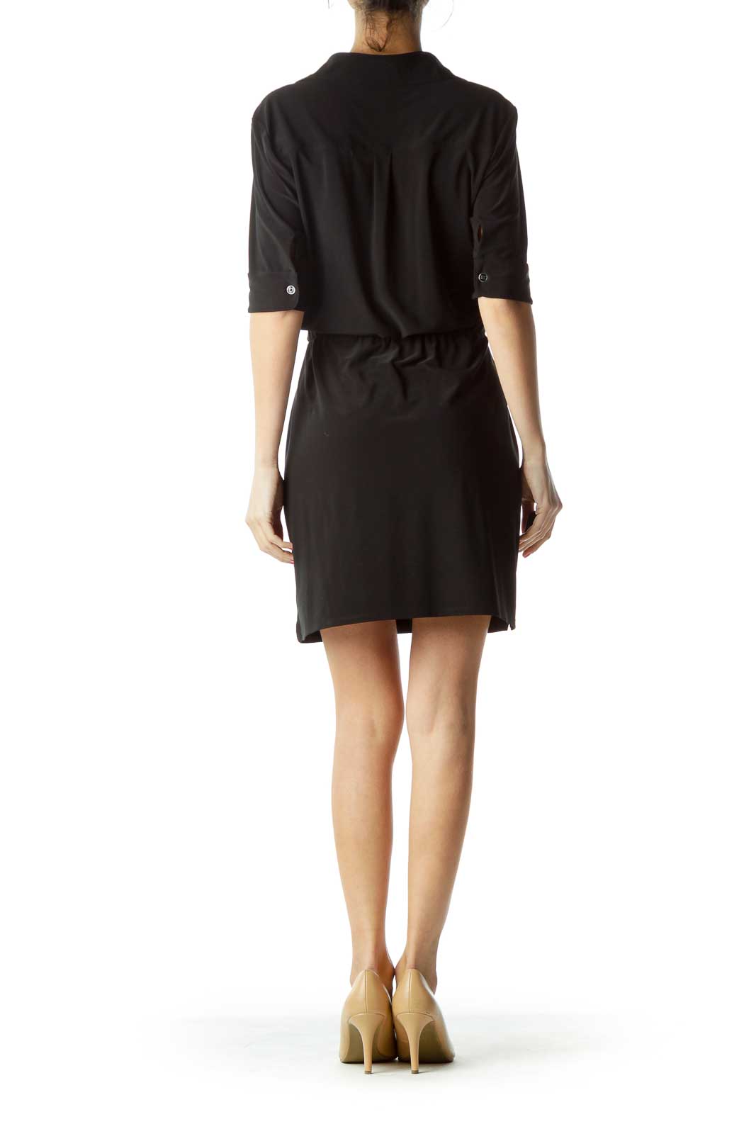 Black Jersey Dress with Pockets