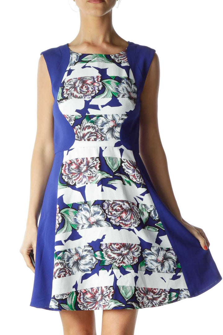 Blue White Floral Day Dress