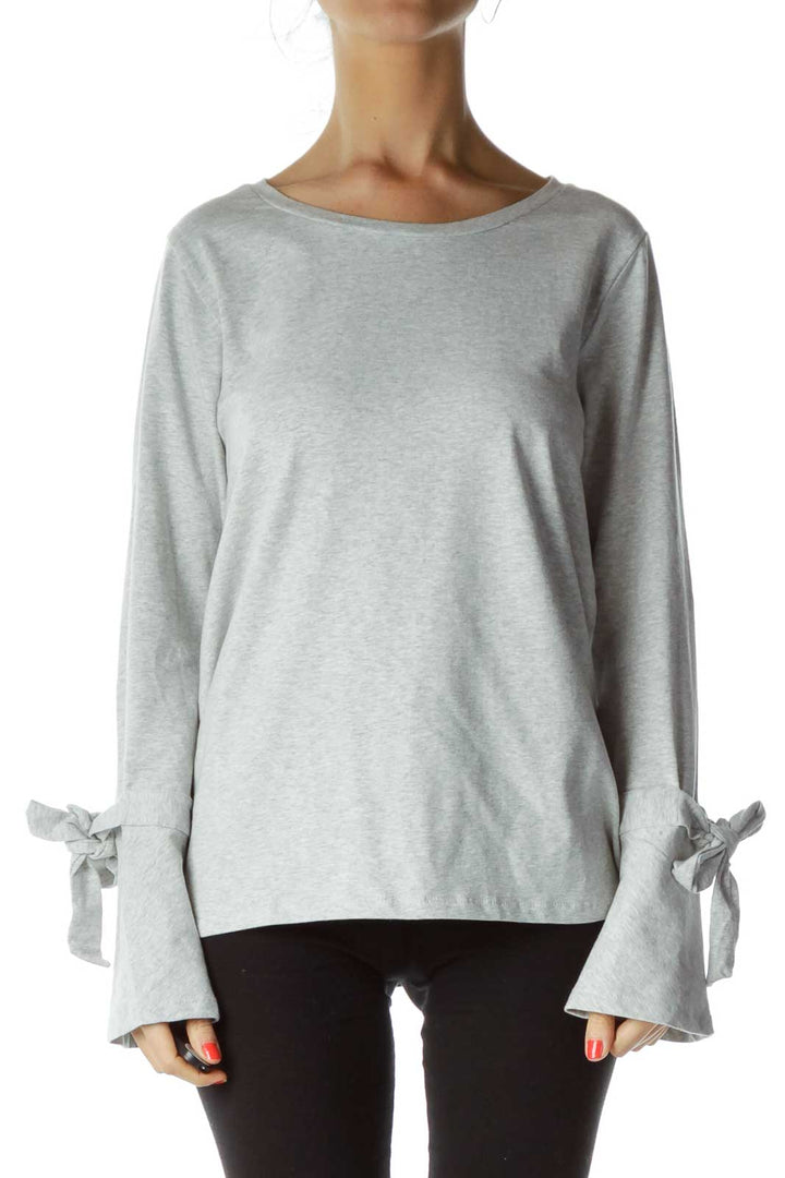 Gray Long Sleeve Top