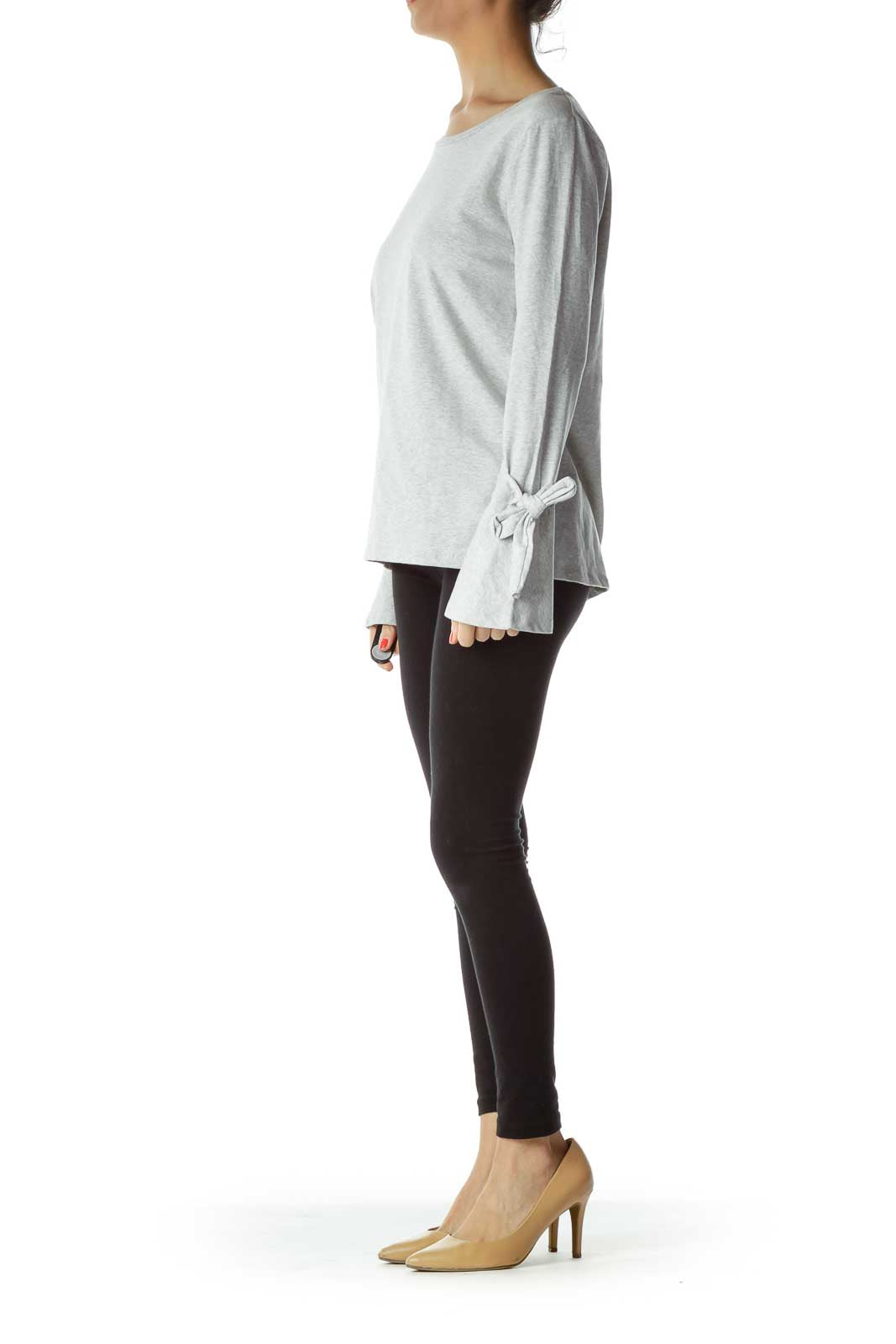 Gray Long Sleeve Top