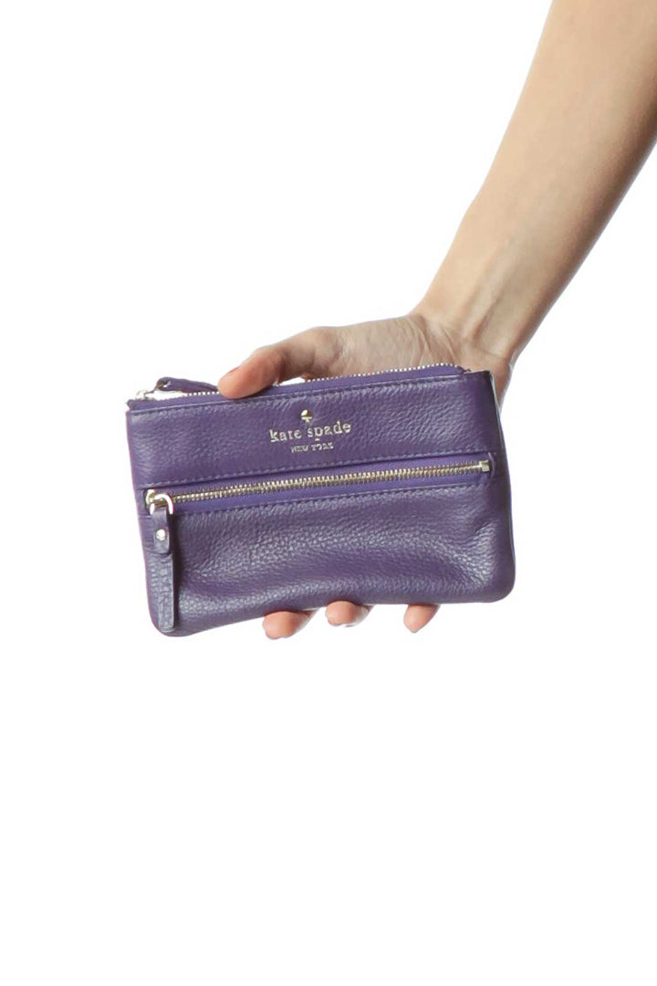 Purple Leather Gold Clutch