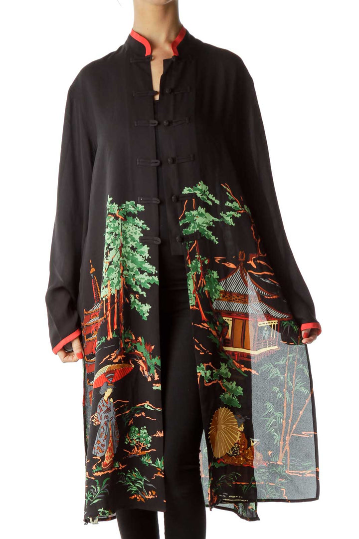 Black Red Printed Long Tunic