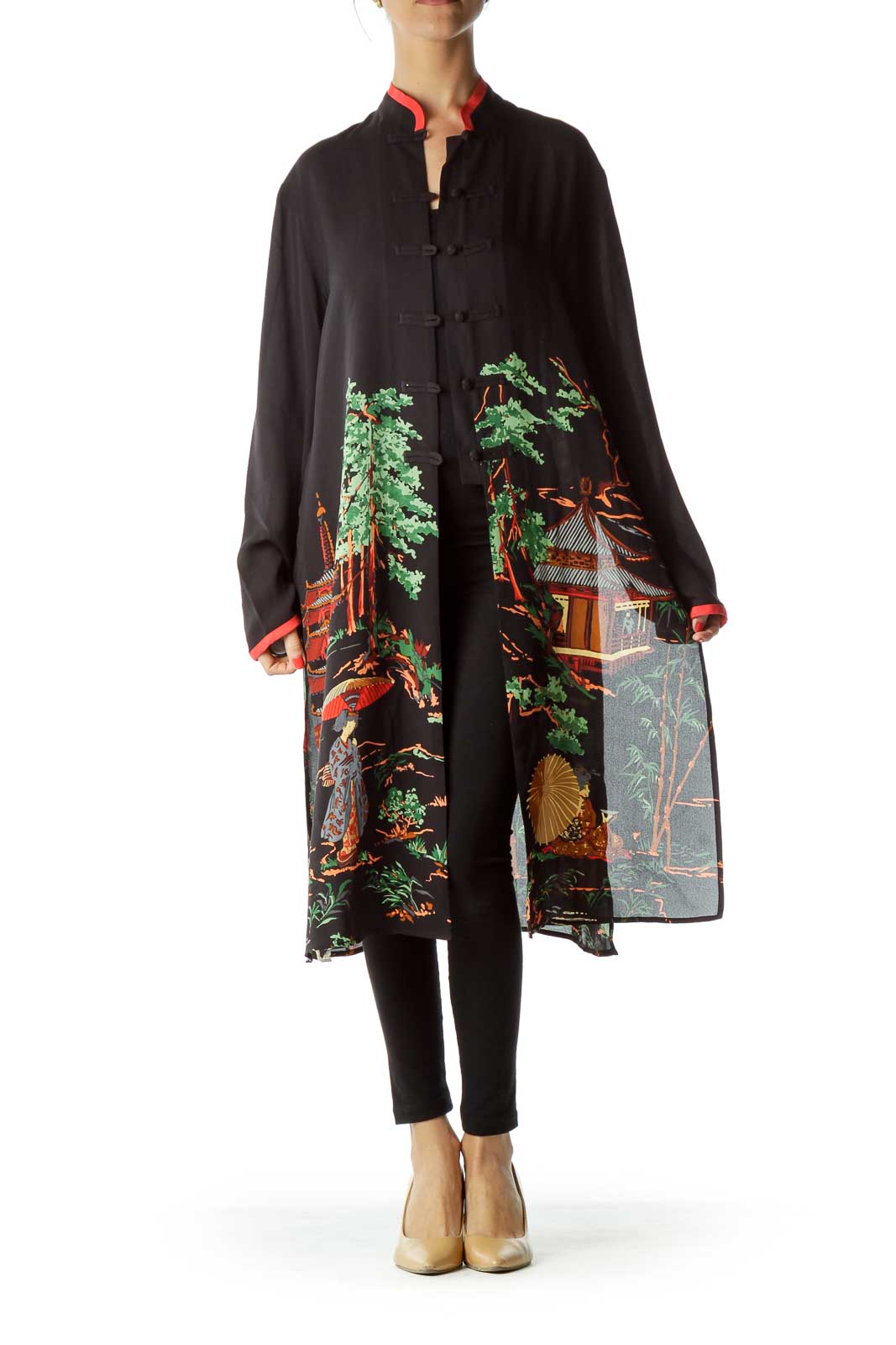 Black Red Printed Long Tunic