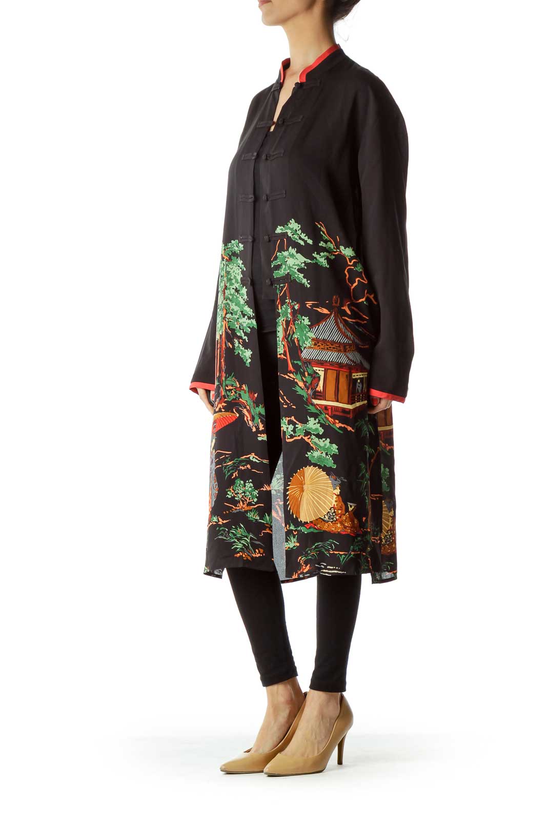 Black Red Printed Long Tunic