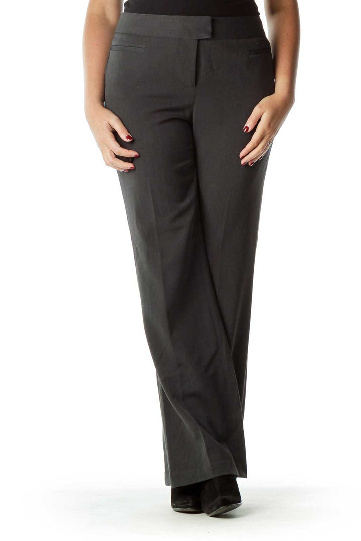 Gray Wide Leg Work Pant