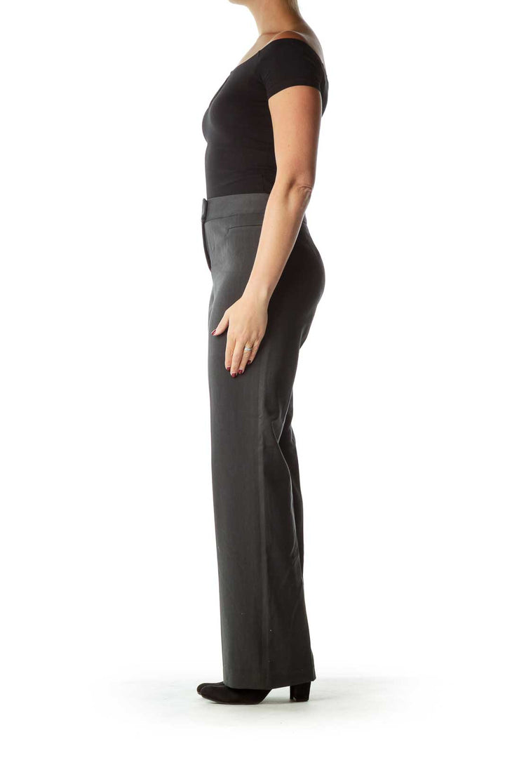 Gray Wide Leg Work Pant