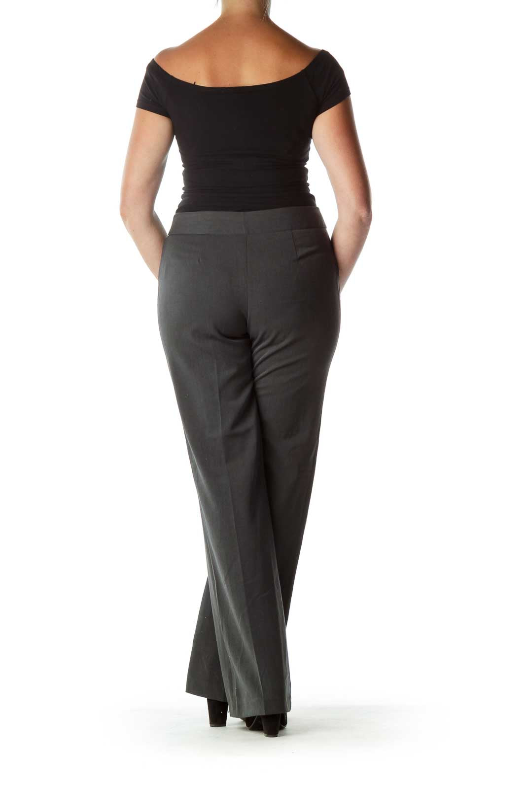 Gray Wide Leg Work Pant