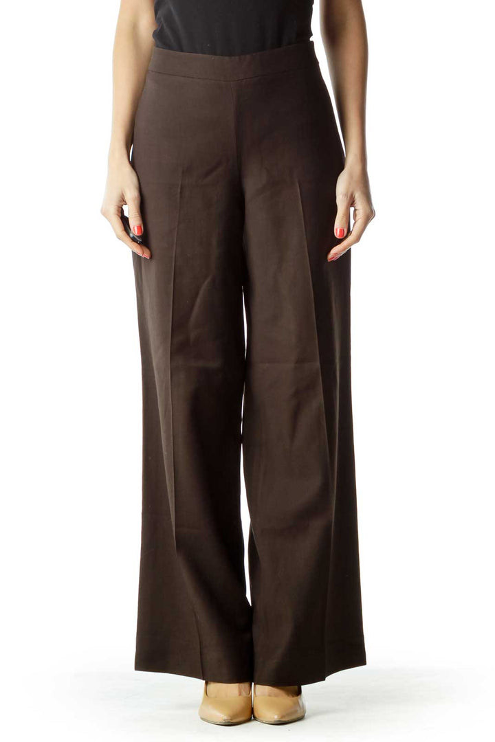 Brown Wide-Leg Work Pant