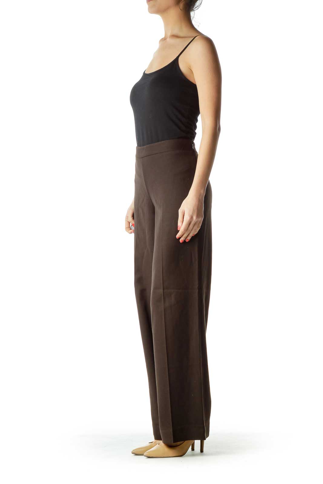 Brown Wide-Leg Work Pant