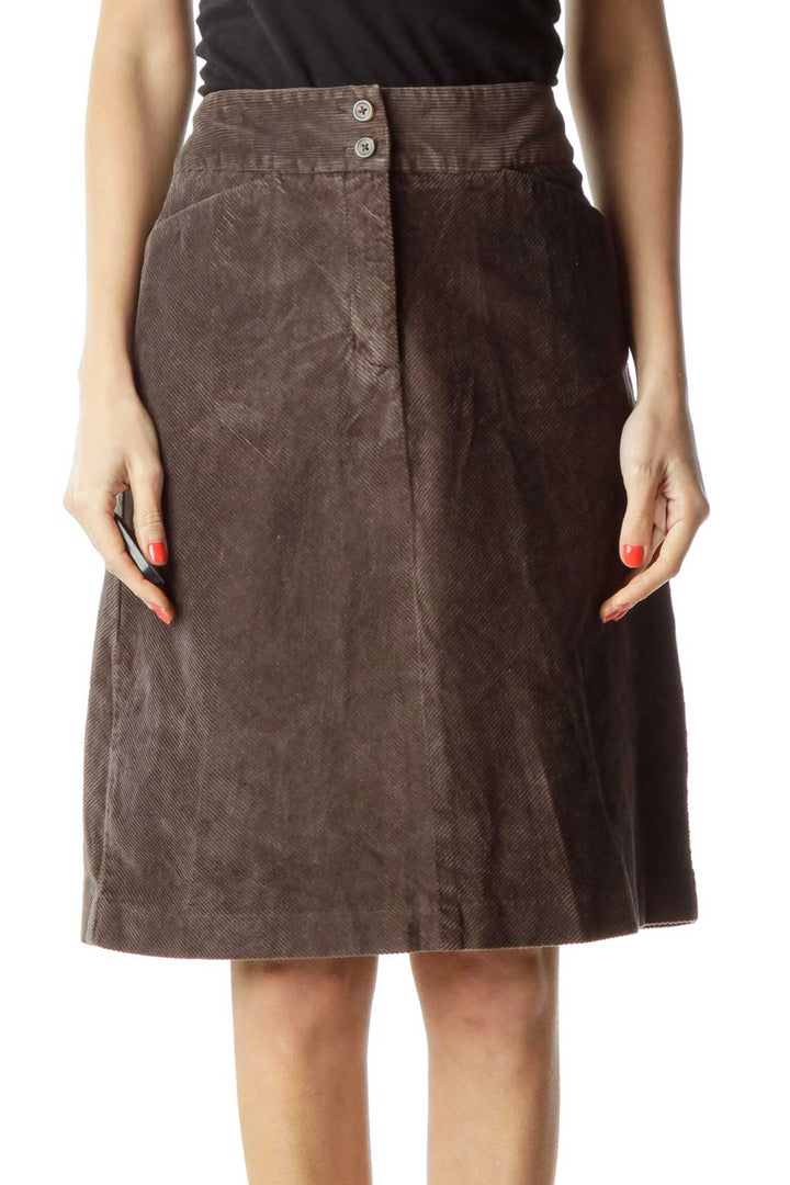 Brown Corduroy Skirt