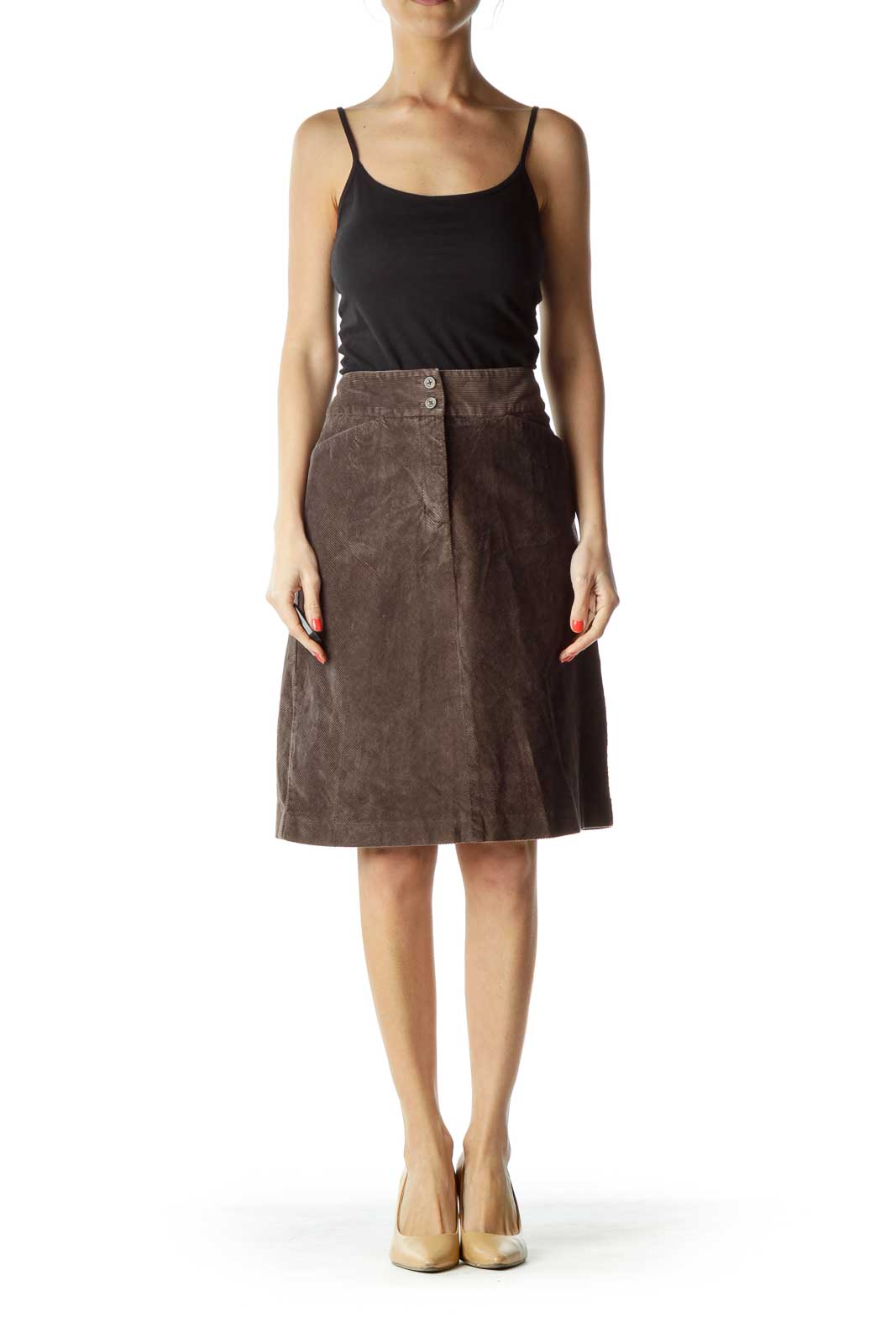 Brown Corduroy Skirt