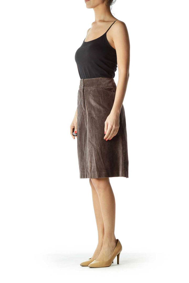 Brown Corduroy Skirt