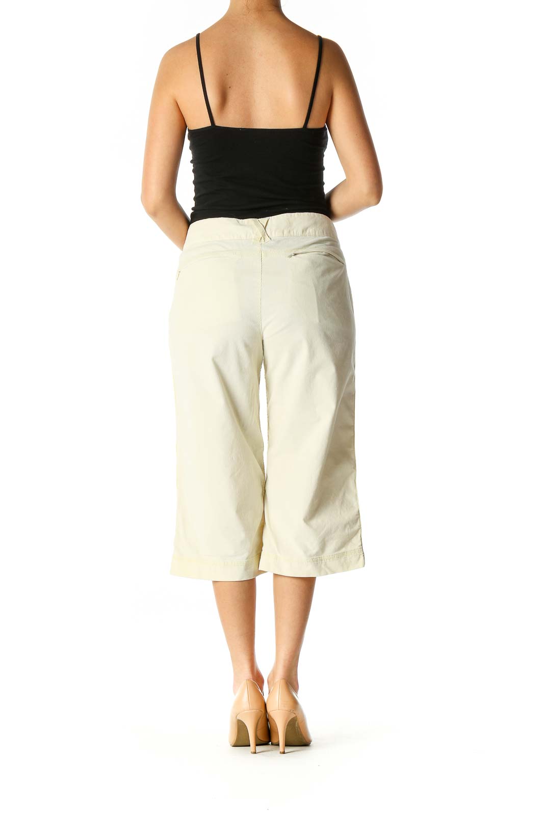 Yellow Corduroy Capri with Trim