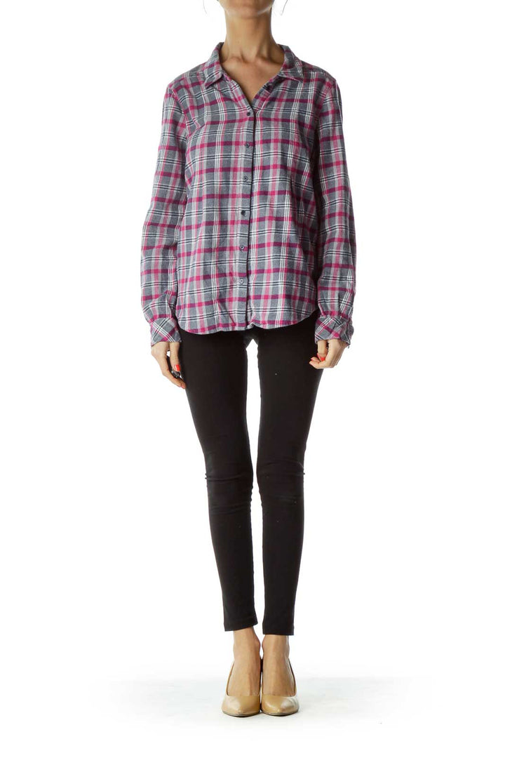 Pink Checkered Flannel Shirt