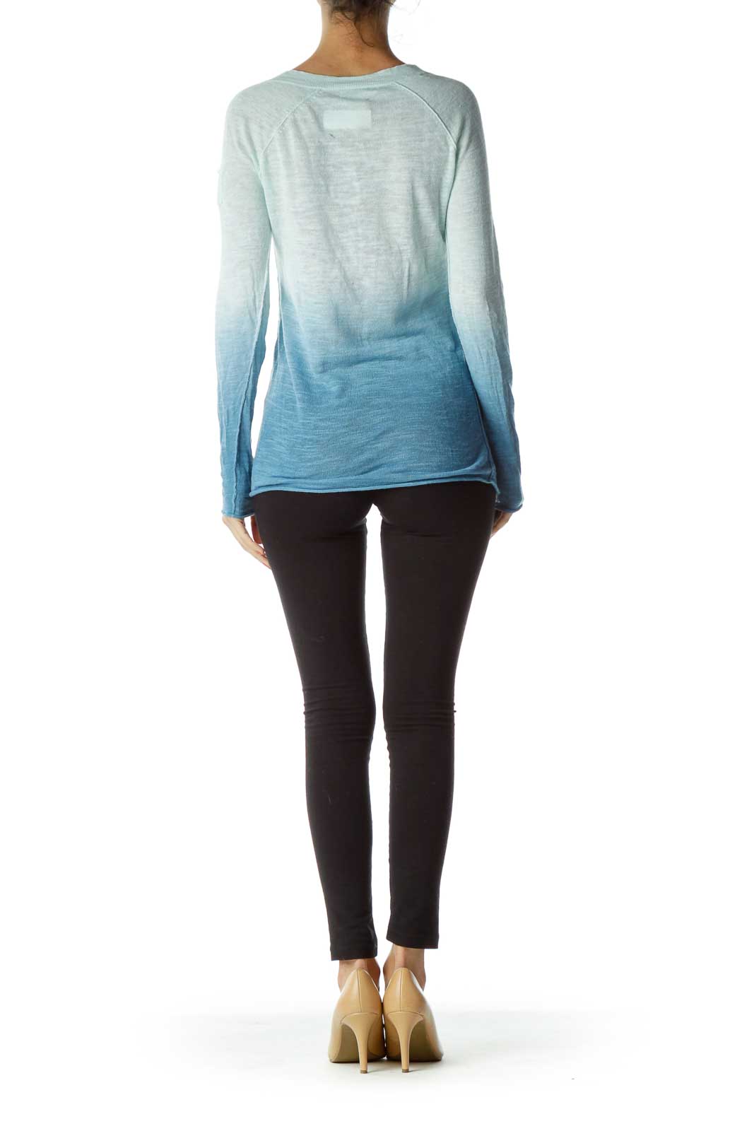 Blue Ombre Linen Sweater