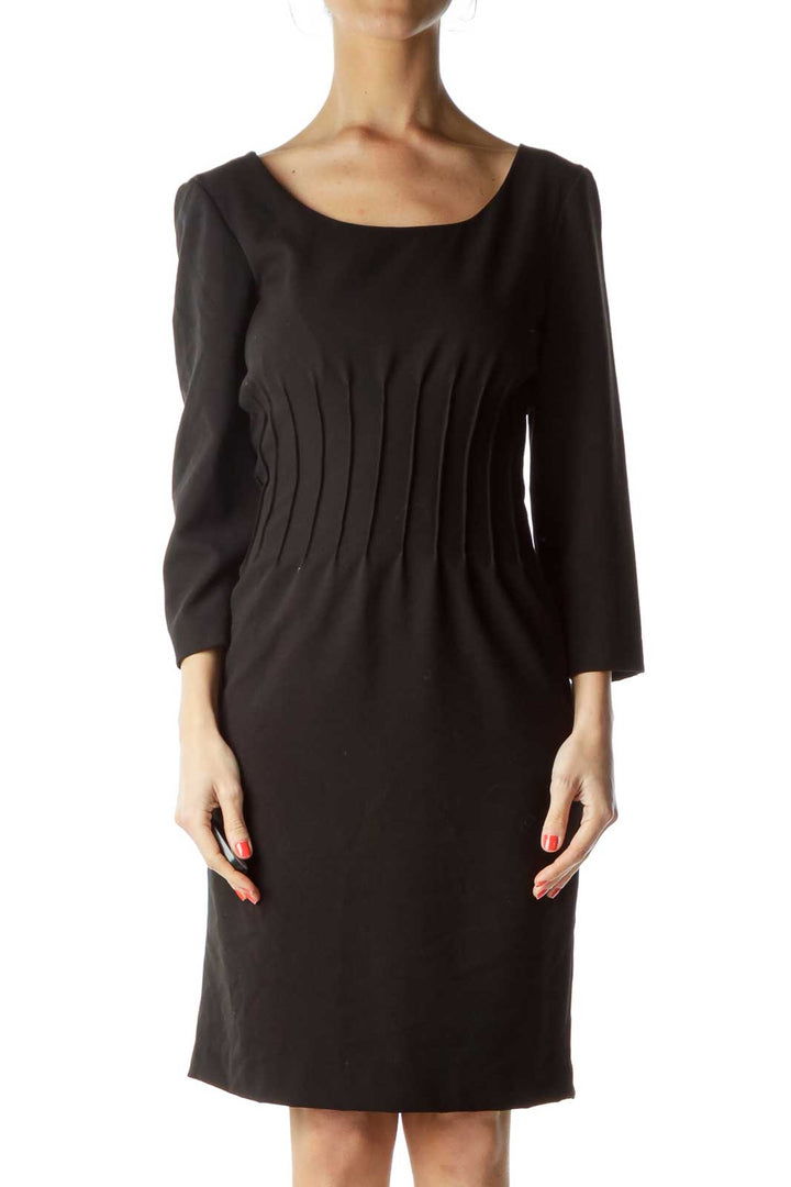 Black 3/4 Sleeve Work Dress