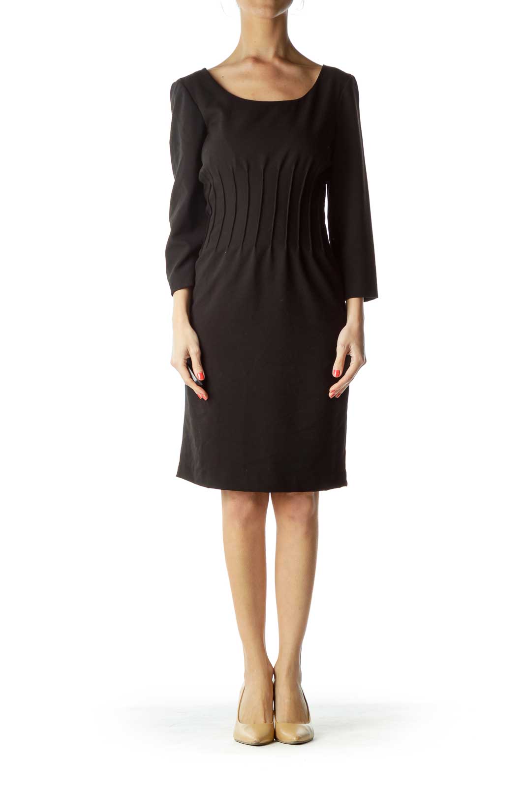 Black 3/4 Sleeve Work Dress