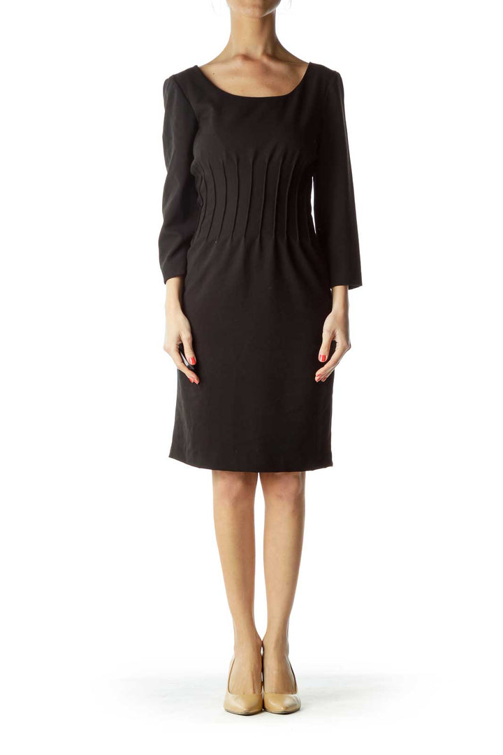 Black 3/4 Sleeve Work Dress