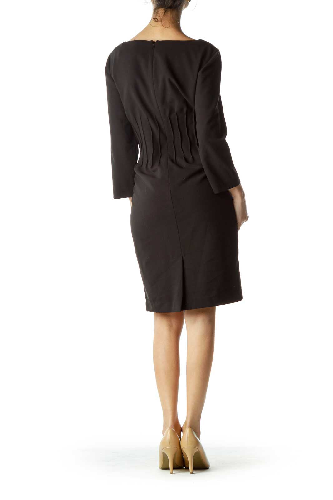 Black 3/4 Sleeve Work Dress