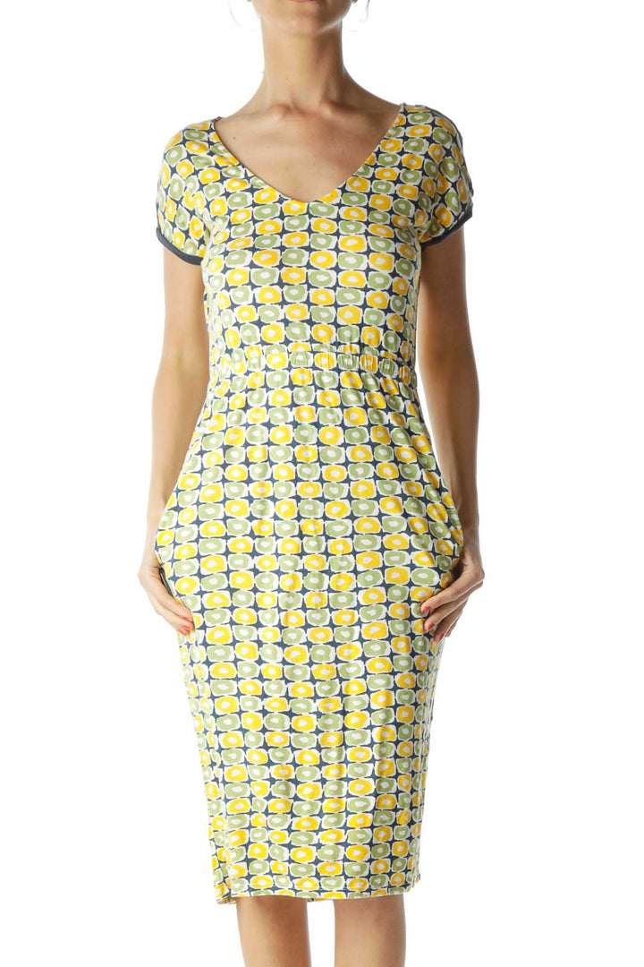 Yellow Green Jersey Knit Day Dress