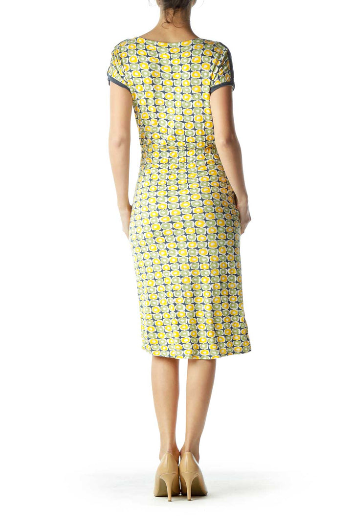 Yellow Green Jersey Knit Day Dress