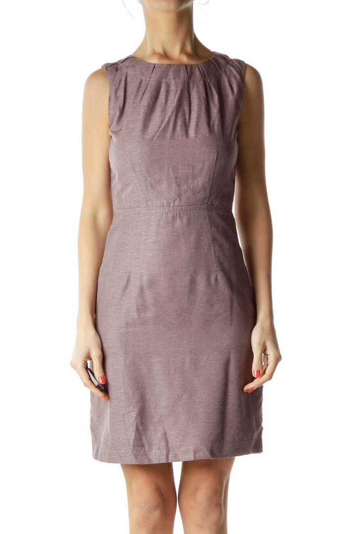 Purple Sleeveless Sheath Dress