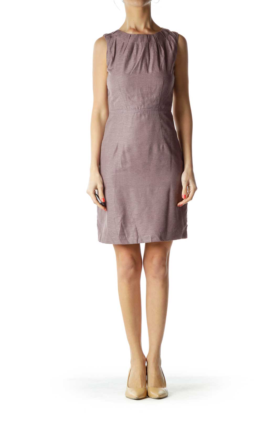 Purple Sleeveless Sheath Dress