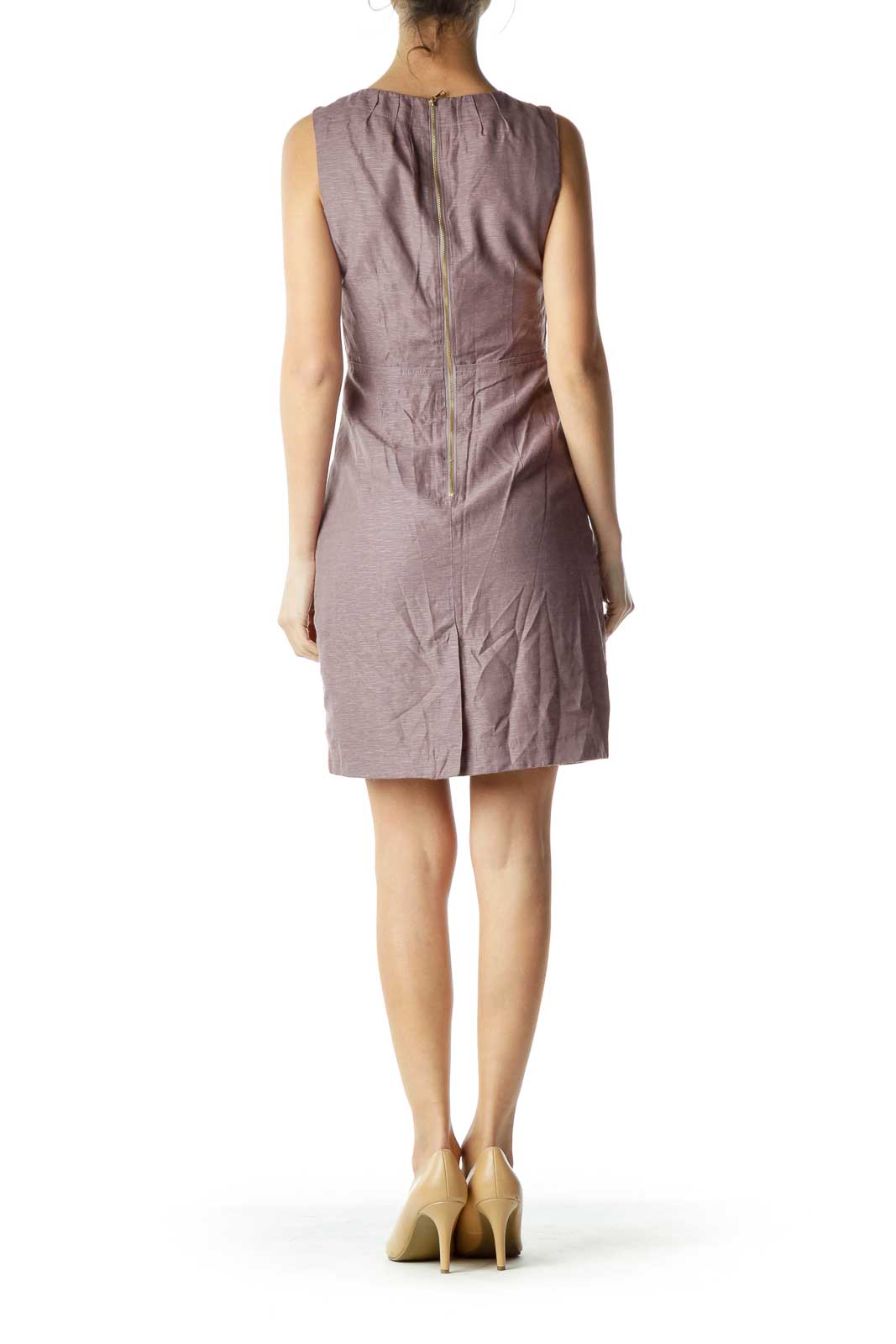 Purple Sleeveless Sheath Dress