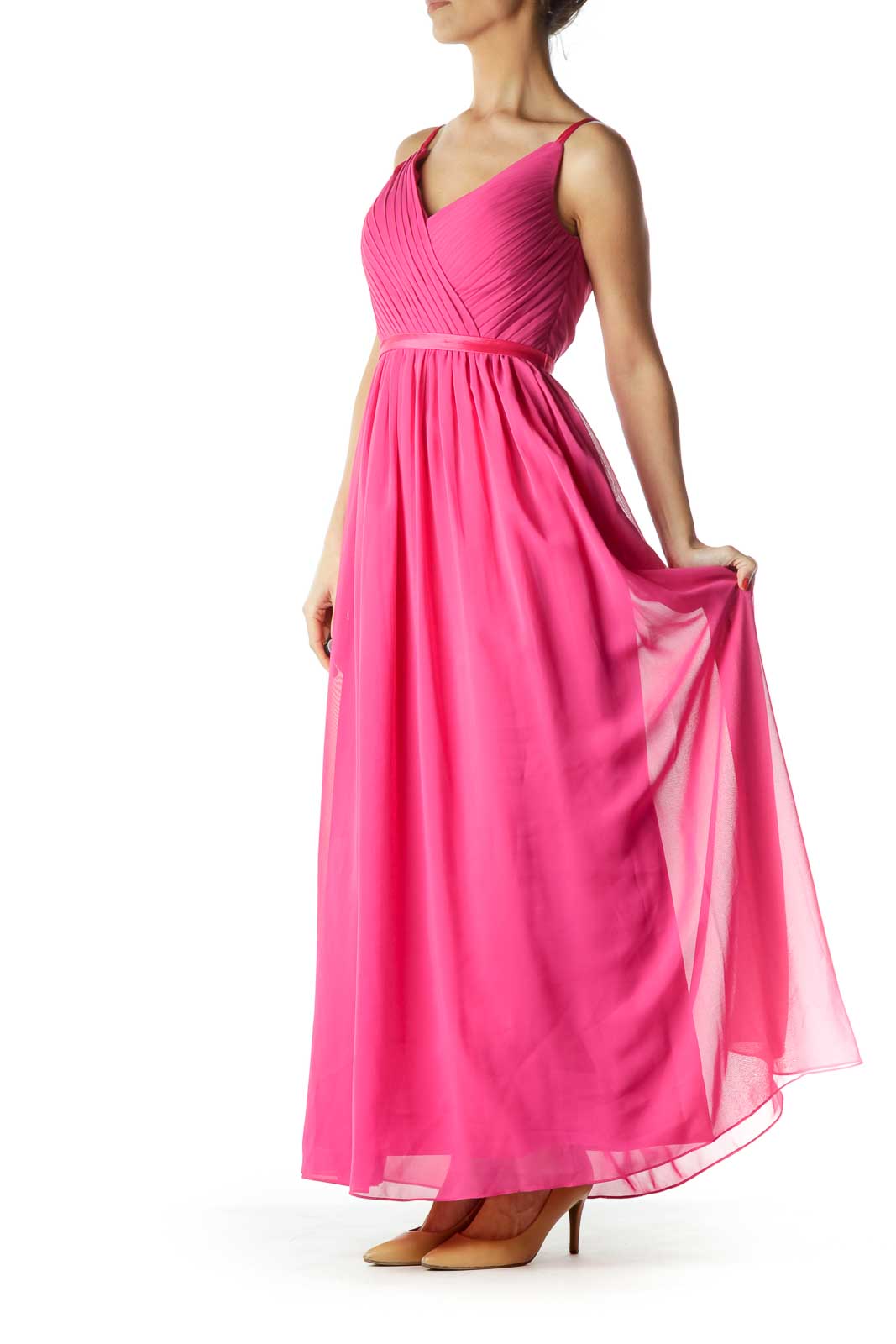 Pink Empire Waist Evening Dress