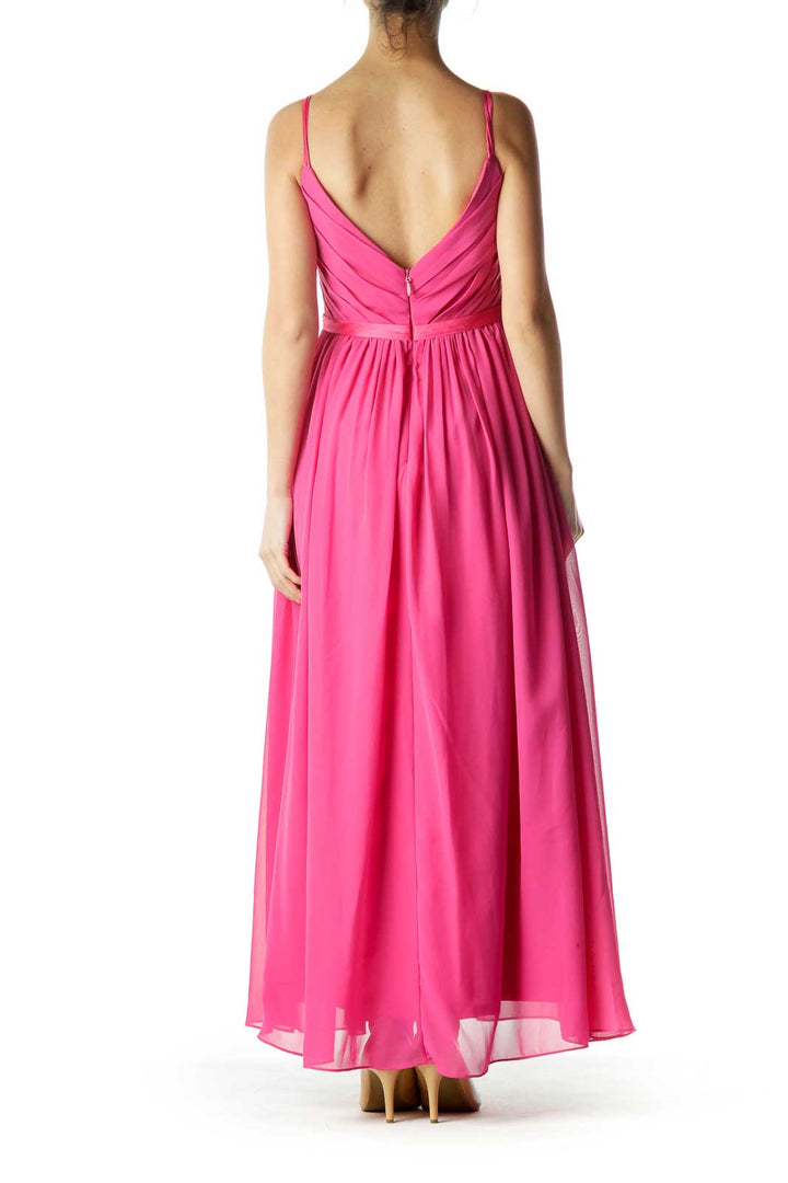 Pink Empire Waist Evening Dress